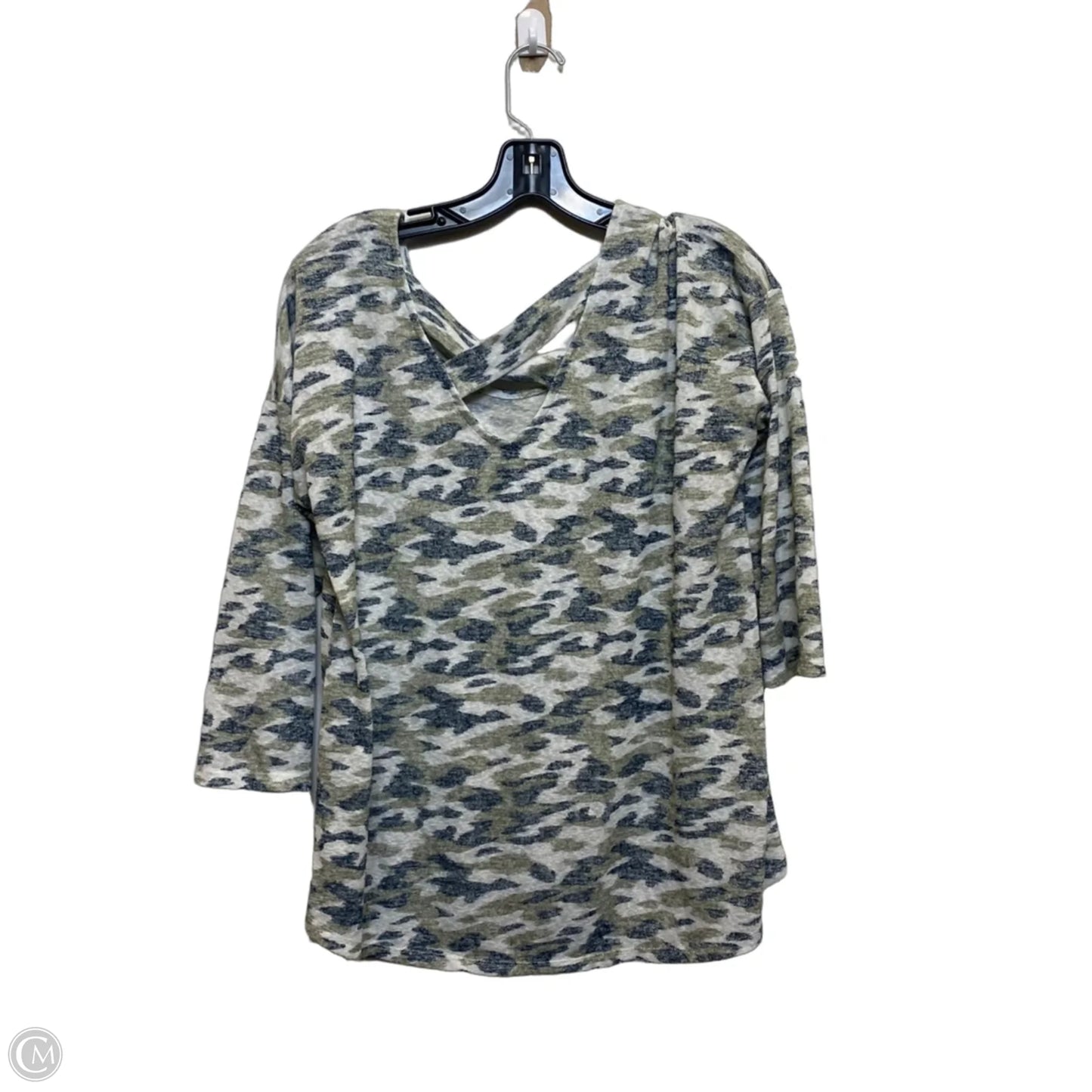 Top 3/4 Sleeve By Versona In Blue & Green, Size: L