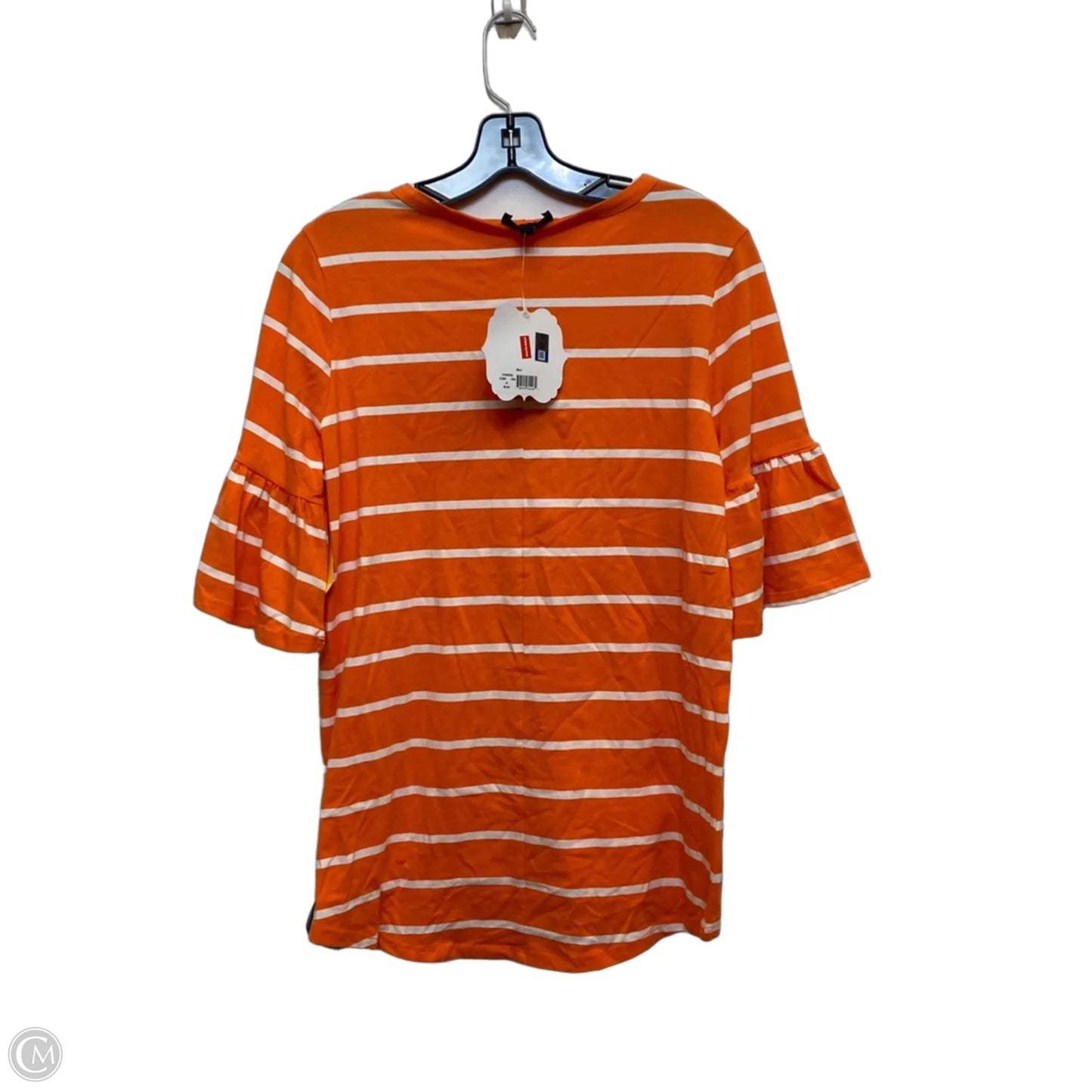 Top 3/4 Sleeve By Gameday Couture In Orange & White, Size: M