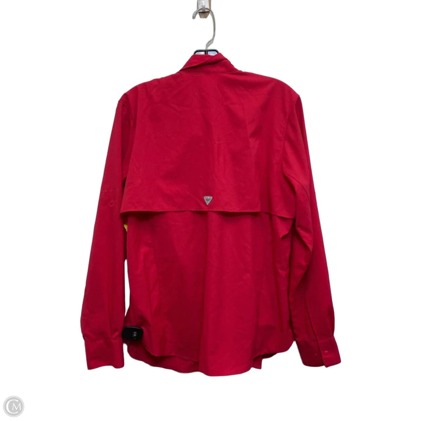 Athletic Top Long Sleeve Collar By Columbia In Pink, Size: L