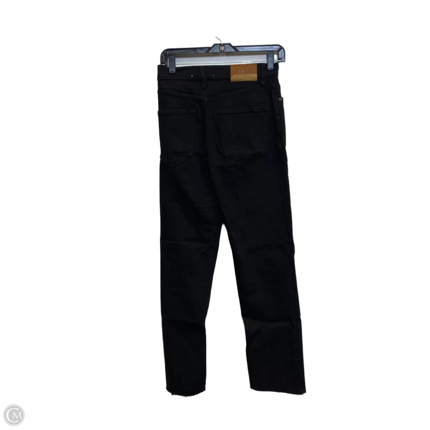 Jeans Straight By Zara In Black Denim, Size: 4