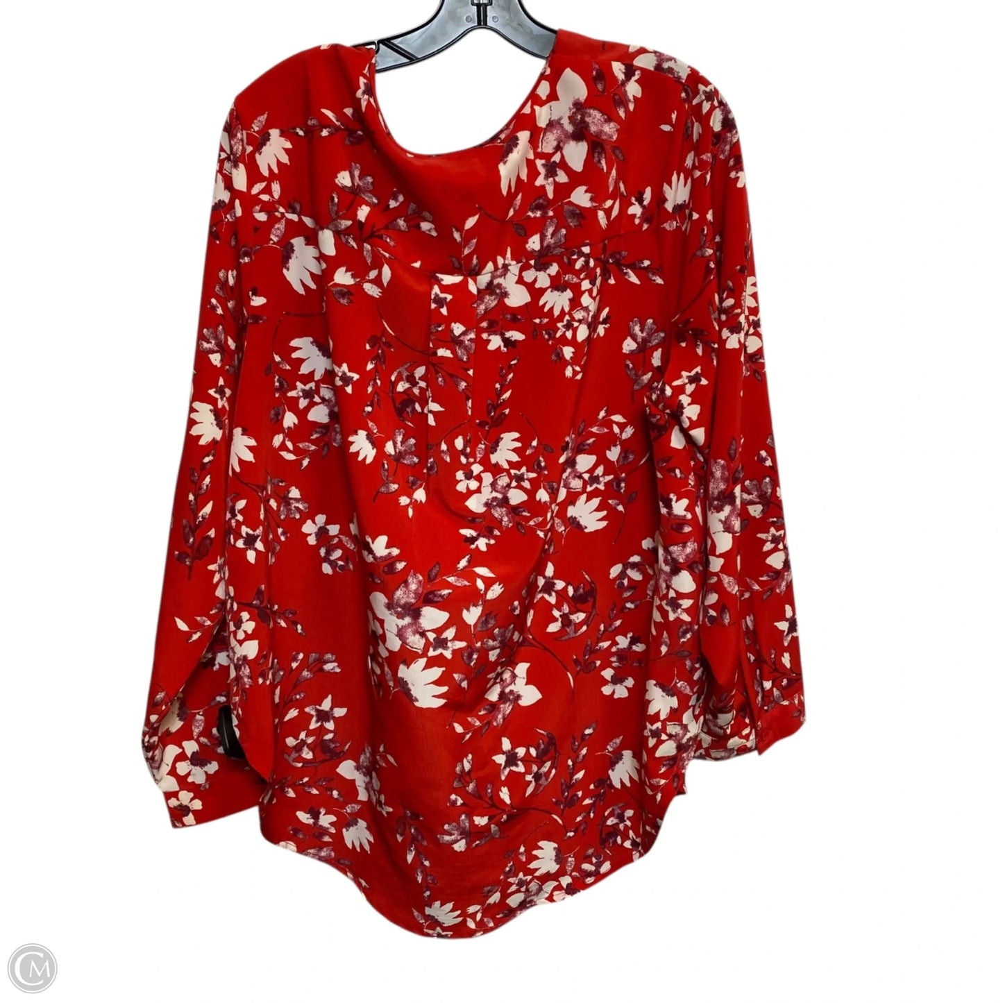 Top Long Sleeve By Ava & Viv In Red, Size: 1x