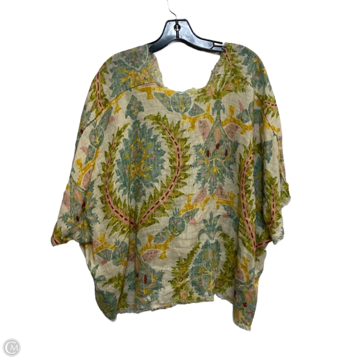 Top Short Sleeve Designer By Spartina In Cream & Green, Size: S