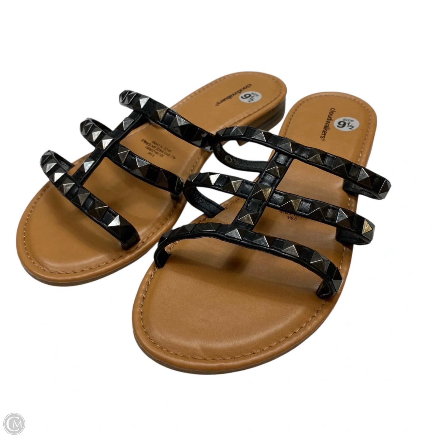 Sandals Flats By Cloudwalkers In Black, Size: 9.5