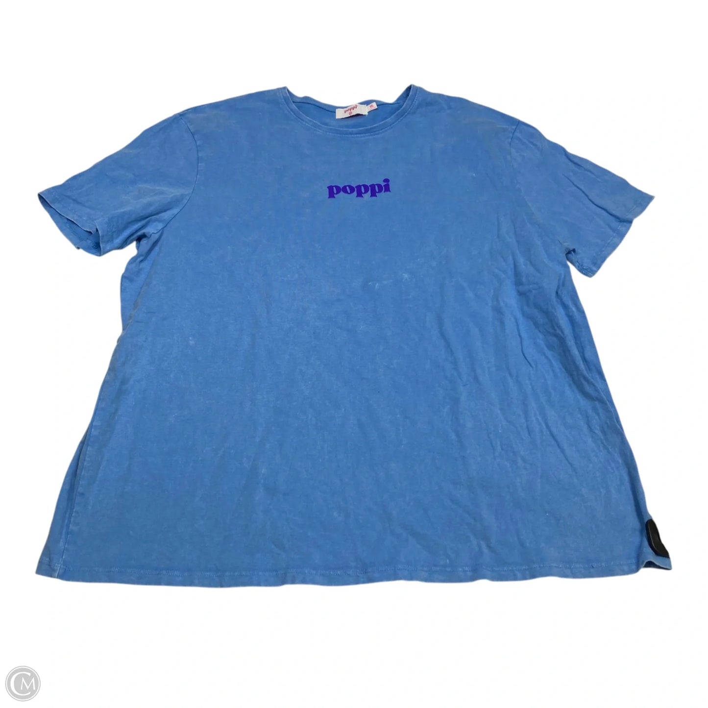 Top Short Sleeve Basic By Poppi In Blue, Size: Xxl