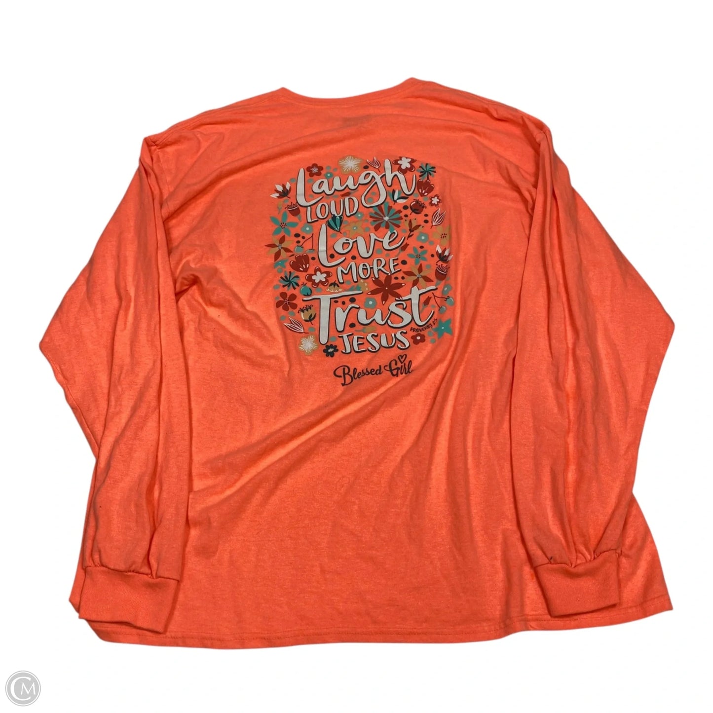 Top Long Sleeve By Blessed Girl In Orange, Size: Xxl