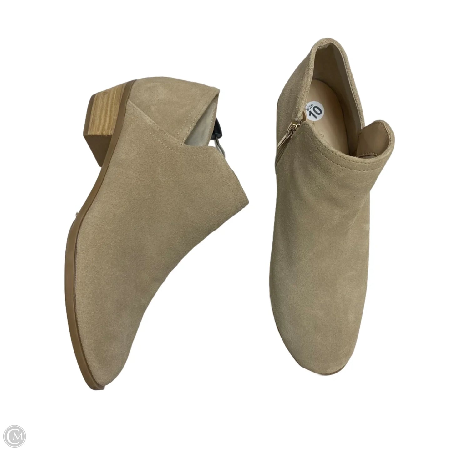 Boots Ankle Heels By Wonderly In Tan, Size: 10