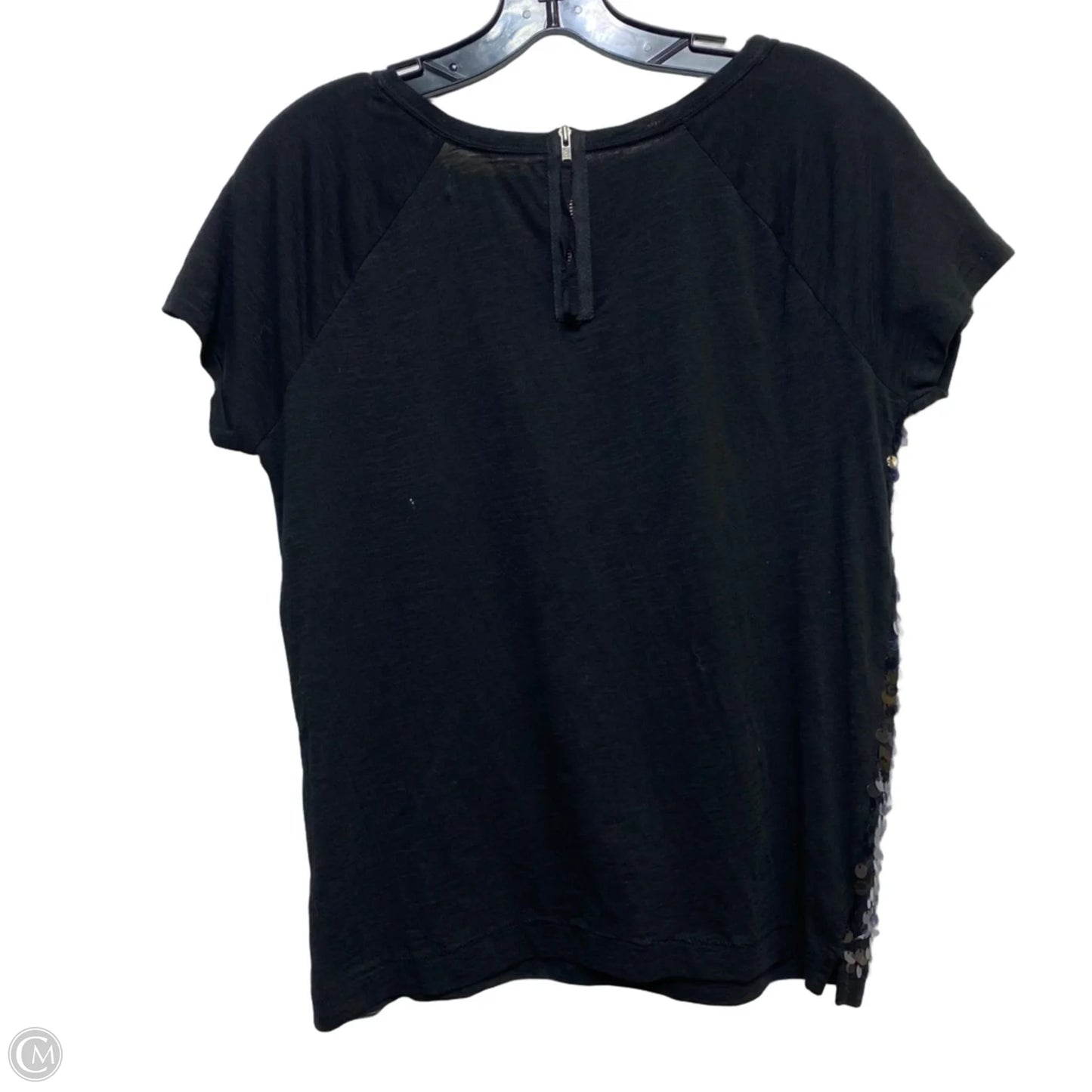 Top Short Sleeve By Loft In Black, Size: Mp