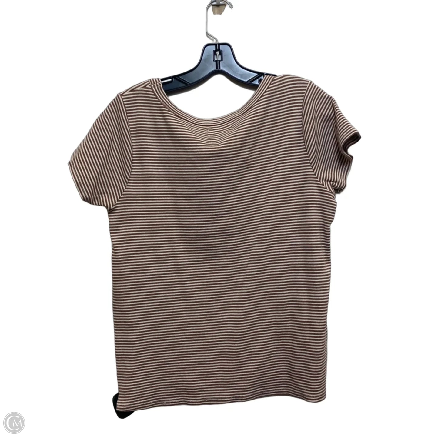 Top Short Sleeve By Loft In Brown, Size: L
