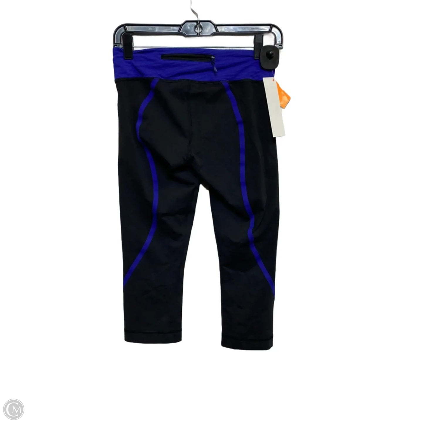 Athletic Leggings Capris Designer By Lululemon In Black & Blue, Size: S