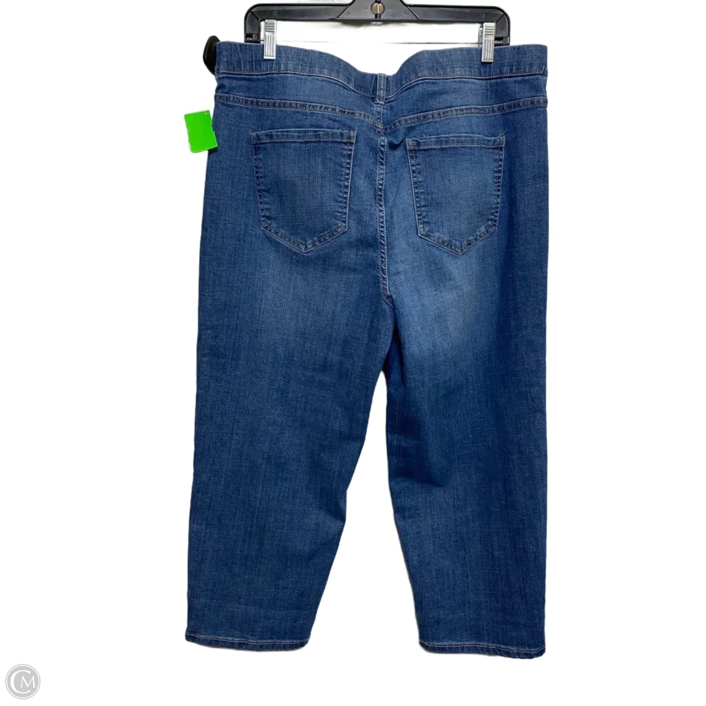 Jeans Cropped By Time And Tru In Blue Denim, Size: Xl