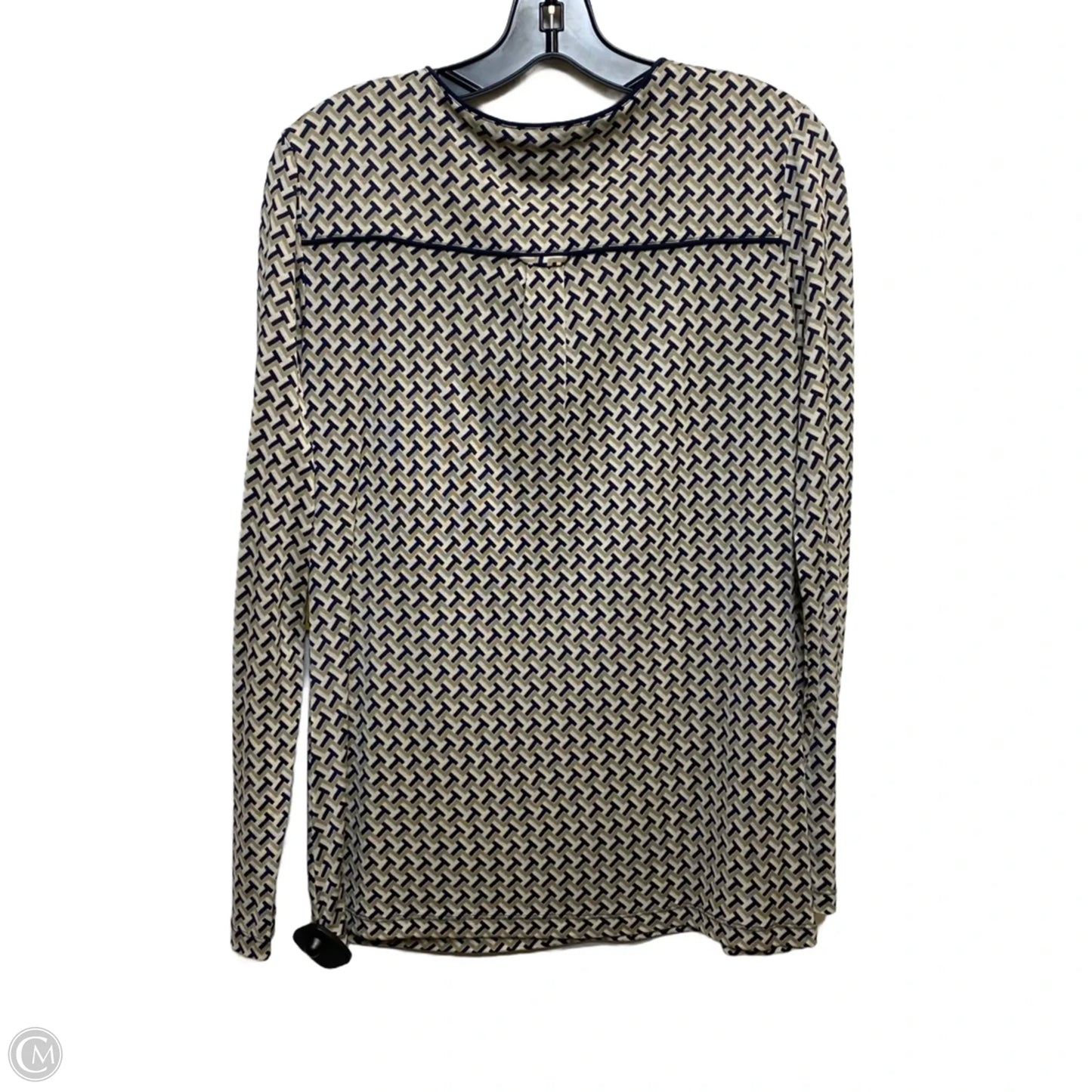 Top Long Sleeve Designer By Tory Burch In Blue & Tan, Size: M