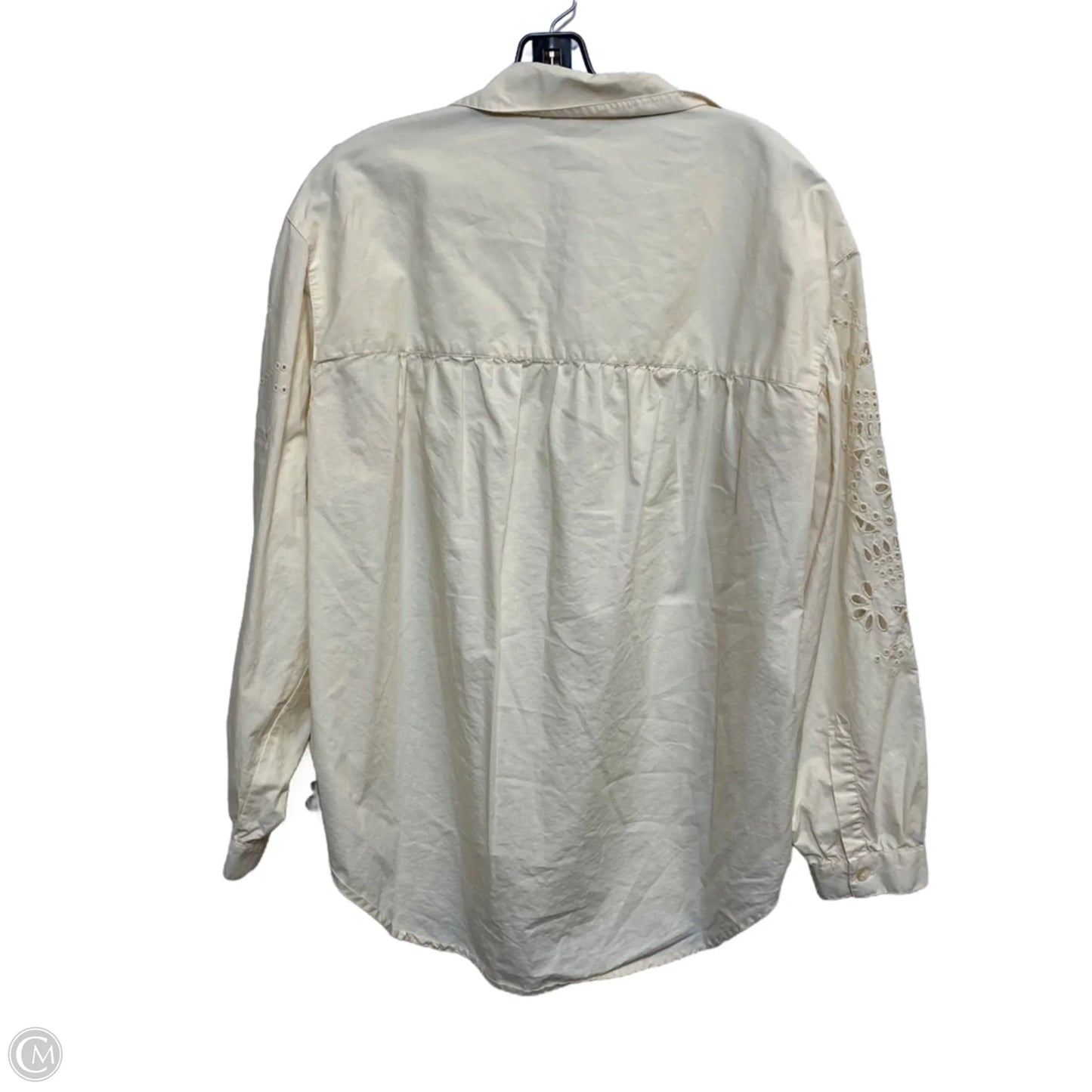 Top Long Sleeve By Good Hart In Cream, Size: L