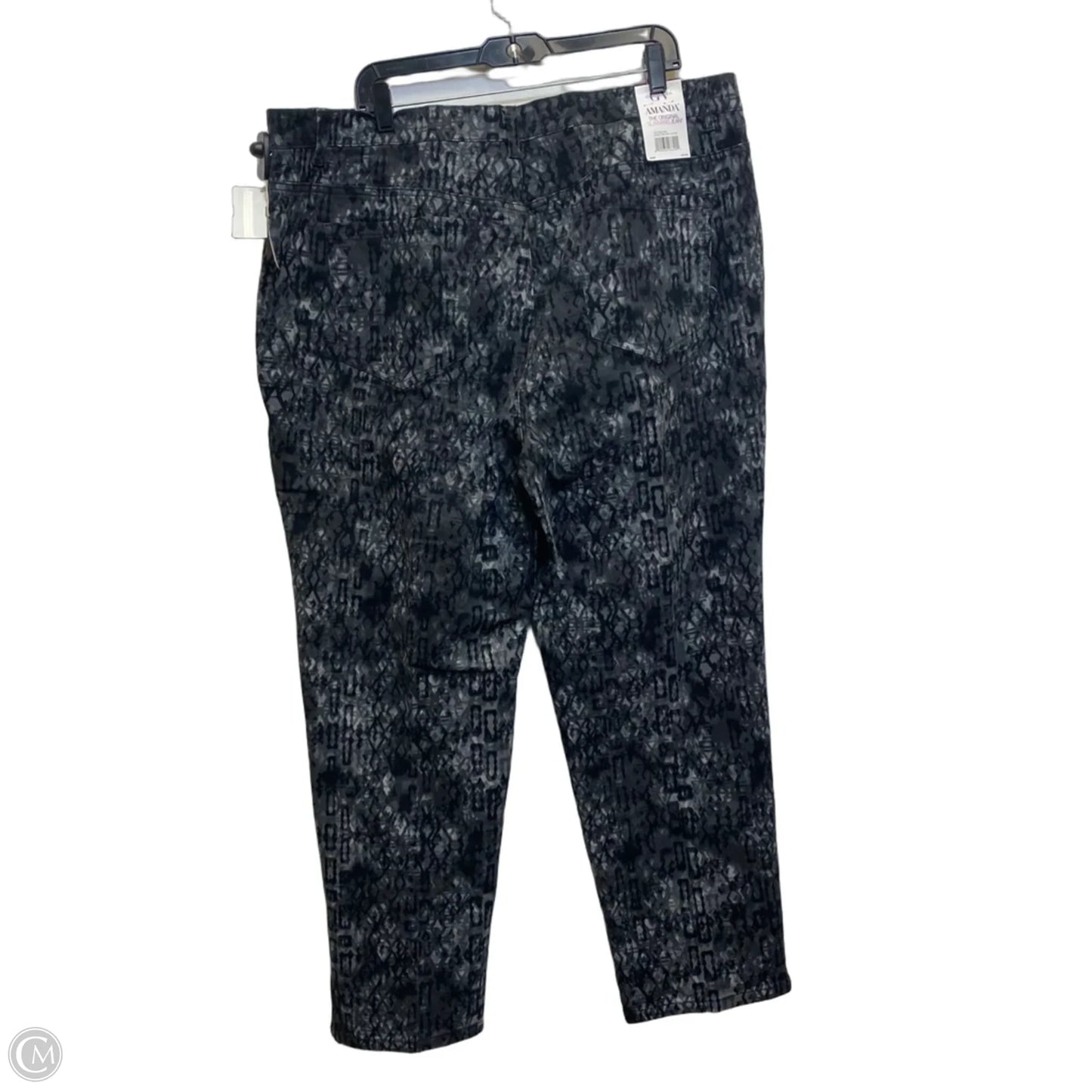 Jeans Straight By Gloria Vanderbilt In Black & Grey, Size: 22