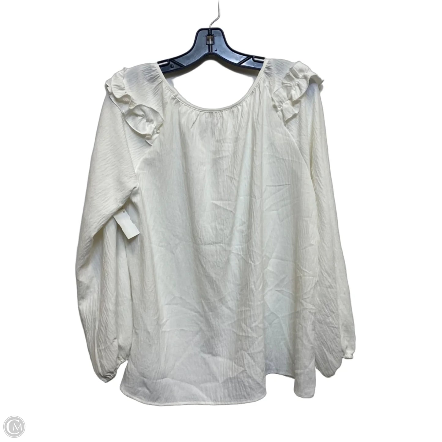 Top Long Sleeve By Oddi In White, Size: L