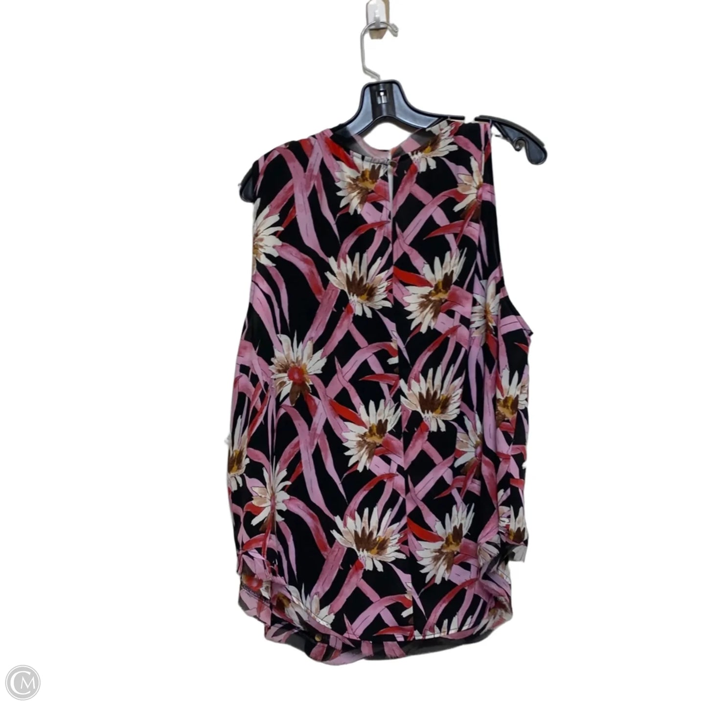 Top Sleeveless By Who What Wear In Black & Pink, Size: 3x