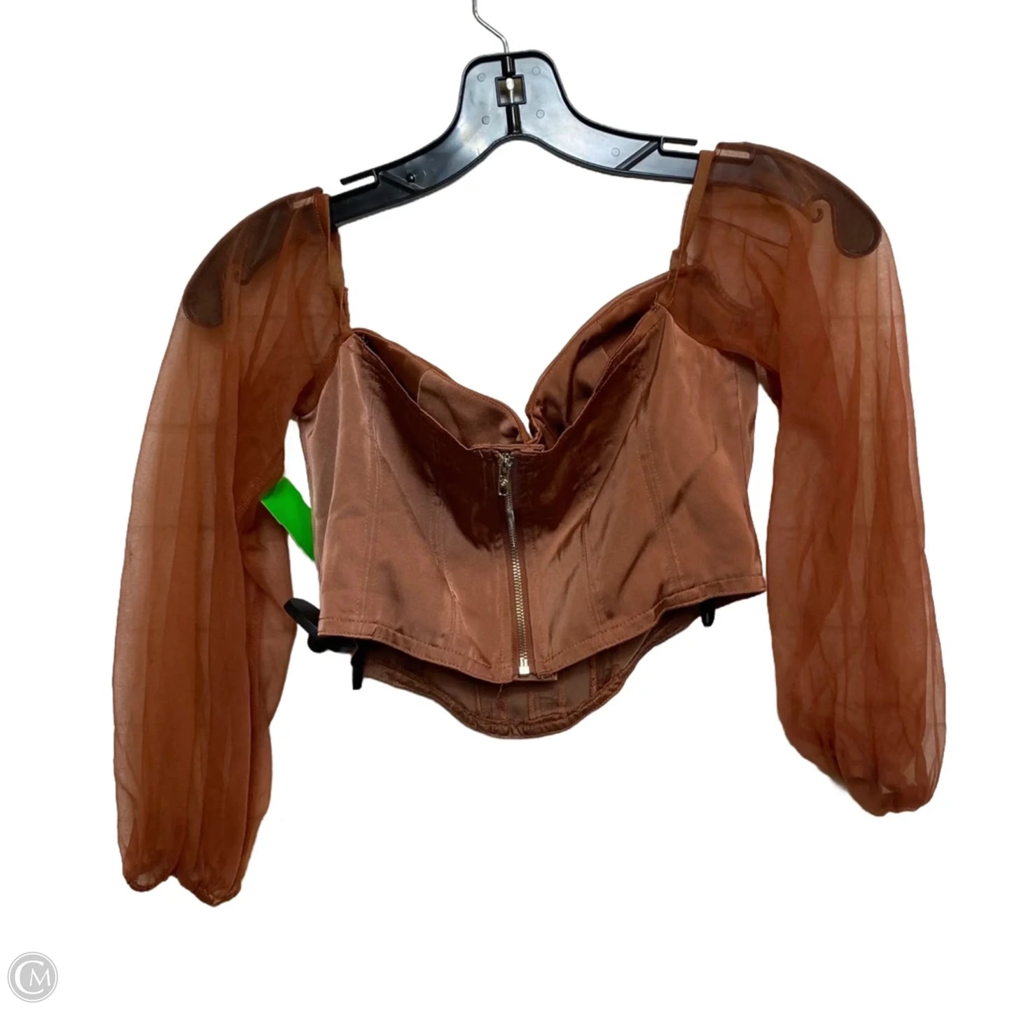 Top Long Sleeve By Shein In Brown, Size: S