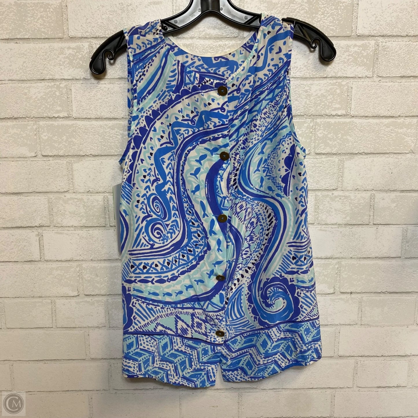 Top Sleeveless Designer By Lilly Pulitzer In Blue, Size: M