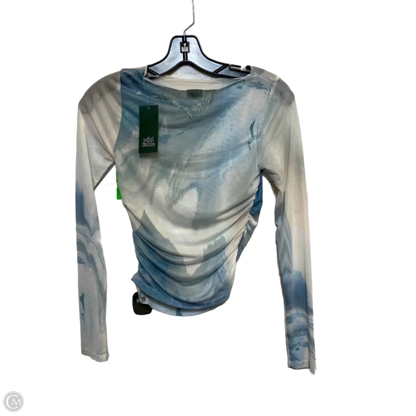 Top Long Sleeve By Wild Fable In Blue & Cream, Size: Xxs