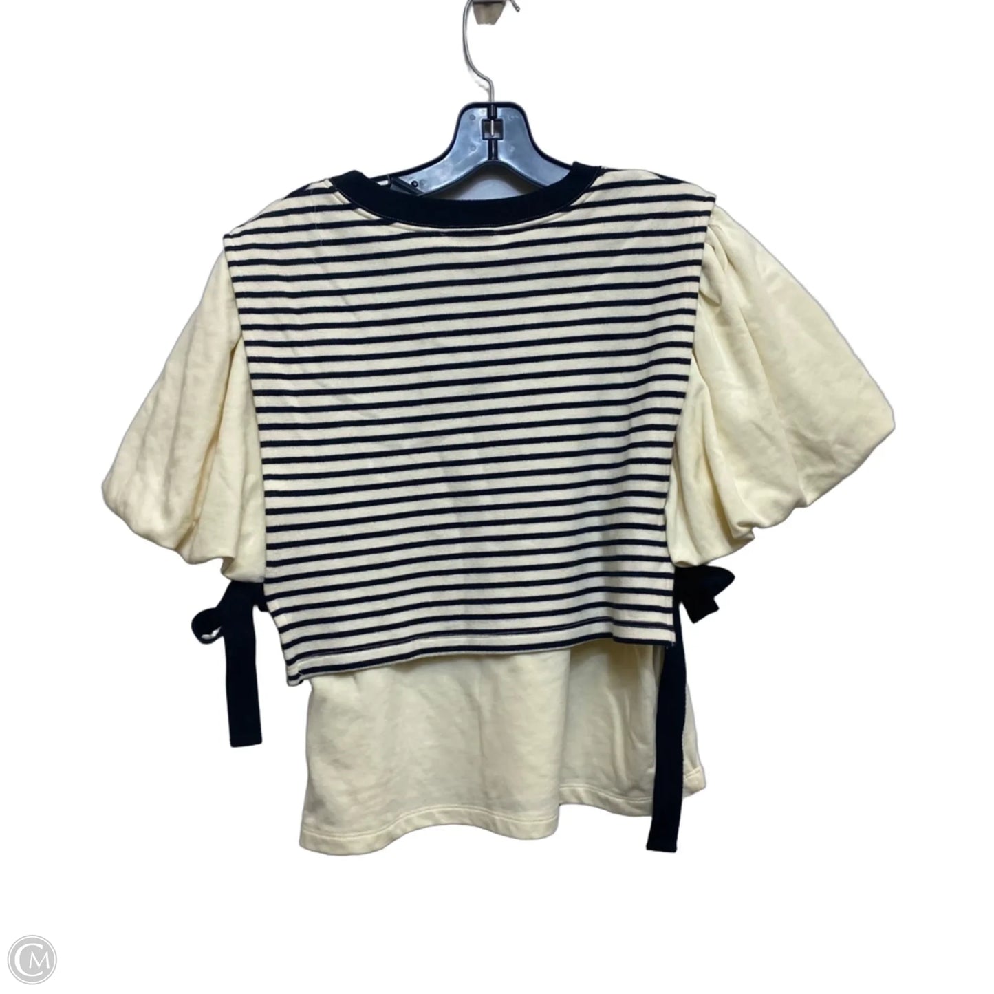 Top Short Sleeve By Entro In Black & Cream, Size: S