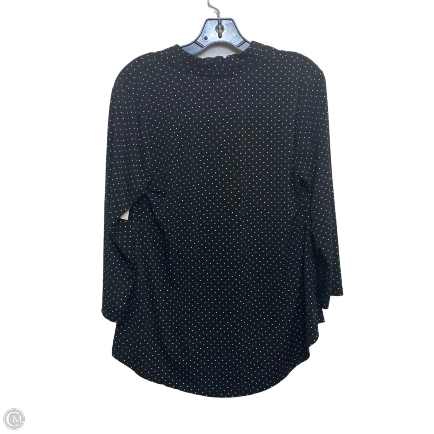 Top 3/4 Sleeve By Charter Club In Black, Size: M