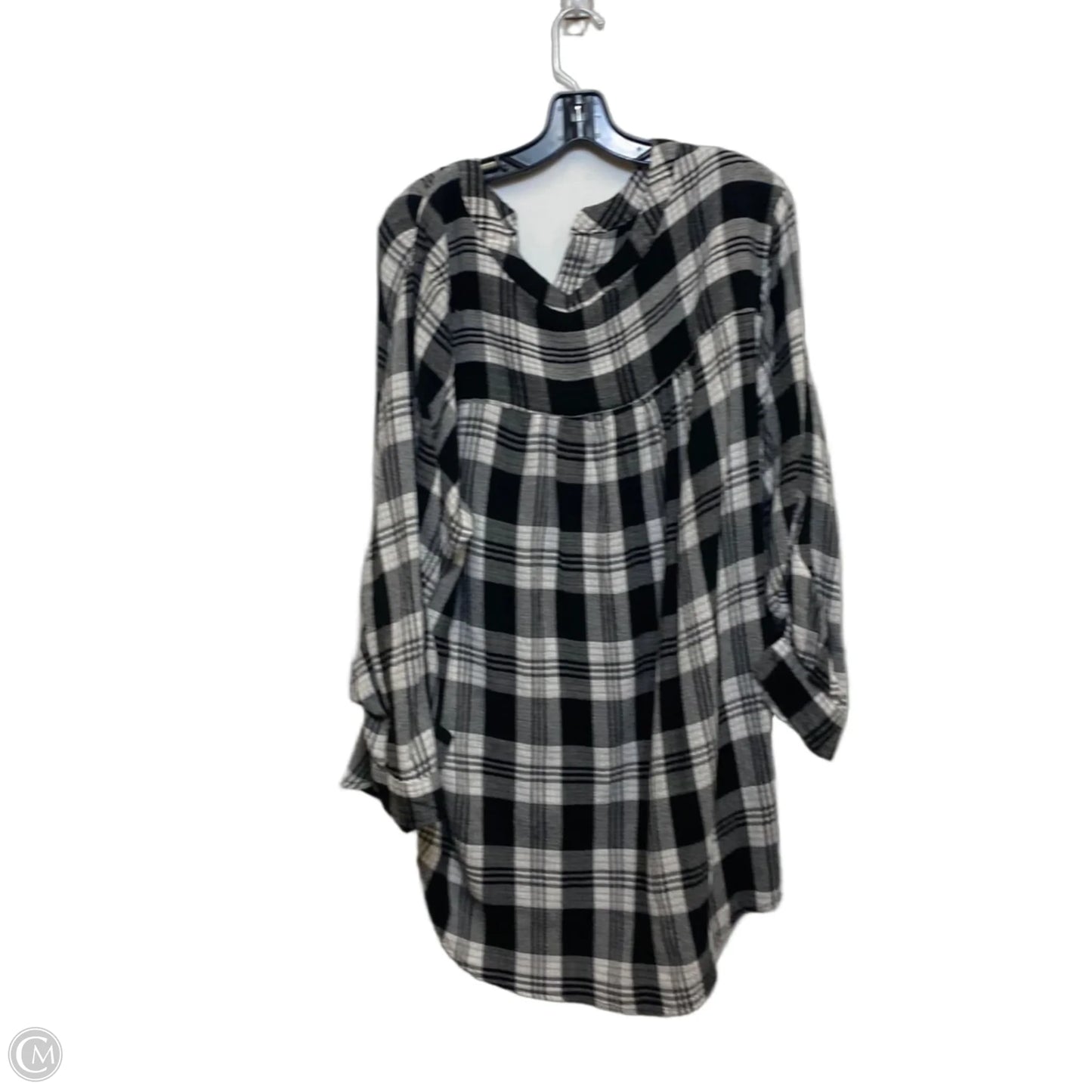 Top Long Sleeve By Jane And Delancey In Black & White, Size: 1x