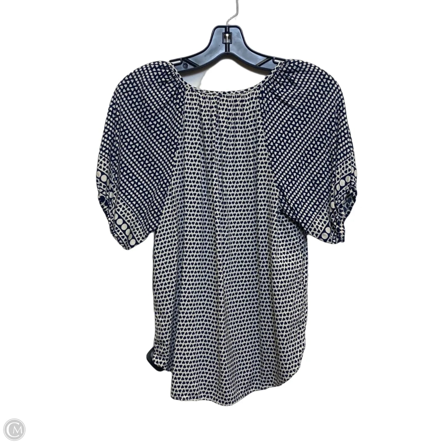Top Short Sleeve By Philosophy In Blue & Cream, Size: Sp