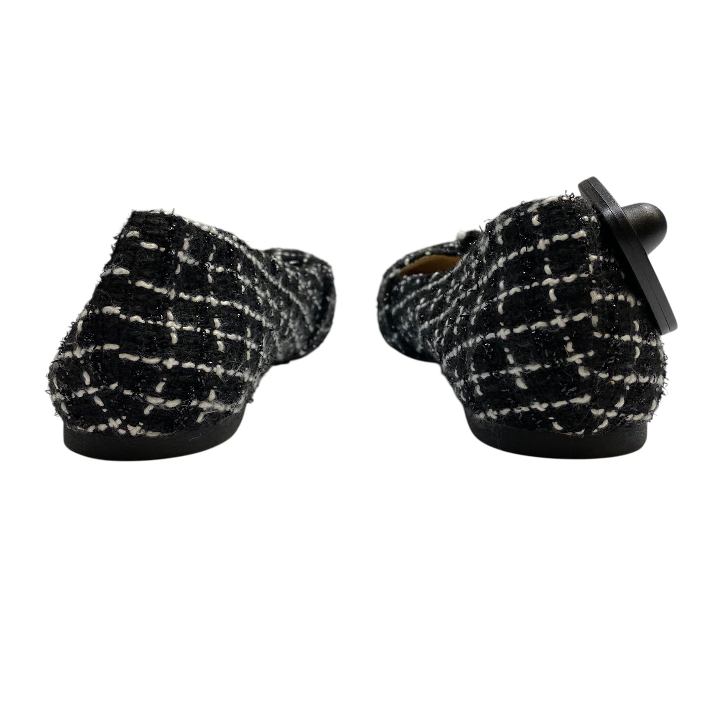 Shoes Flats By Versona In Black & White, Size:9