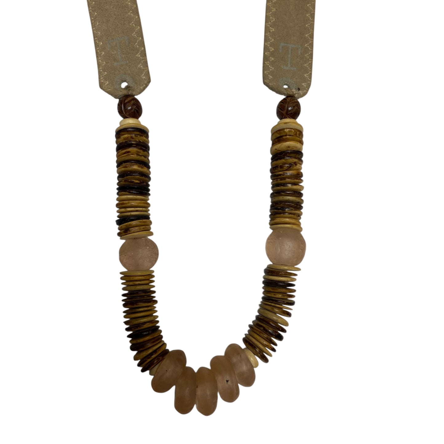 Necklace Statement By Twine & Twig In Tan