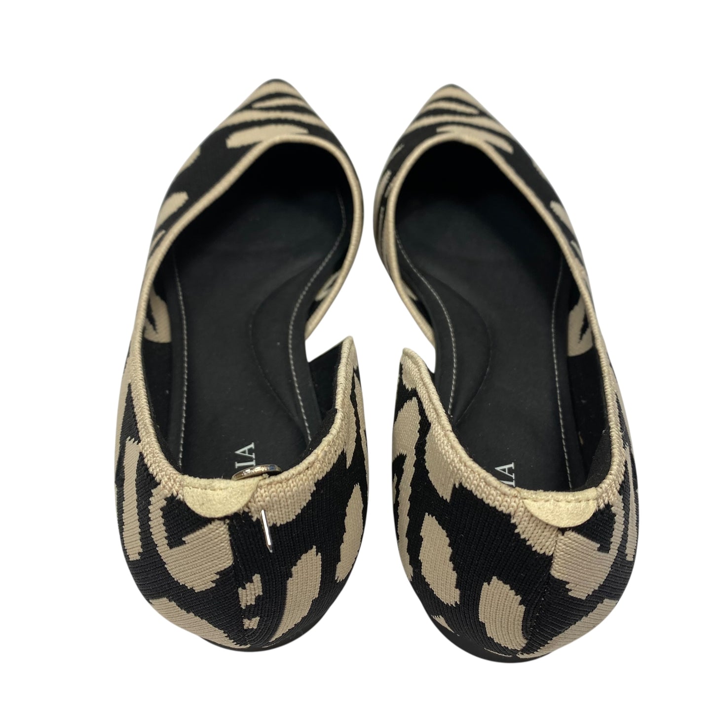 Shoes Flats By Vivaia In Black & Cream, Size:10