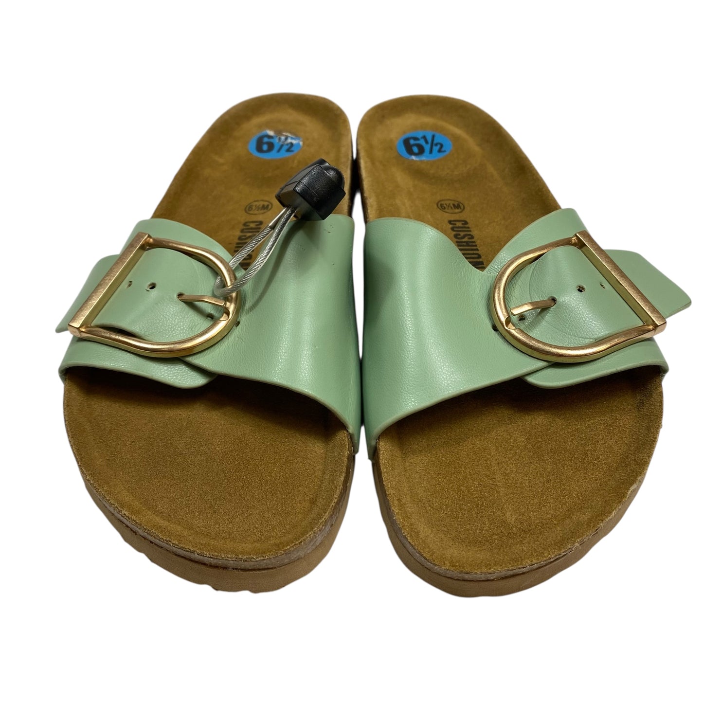 Sandals Flats By Cushionaire In Green, Size:6.5