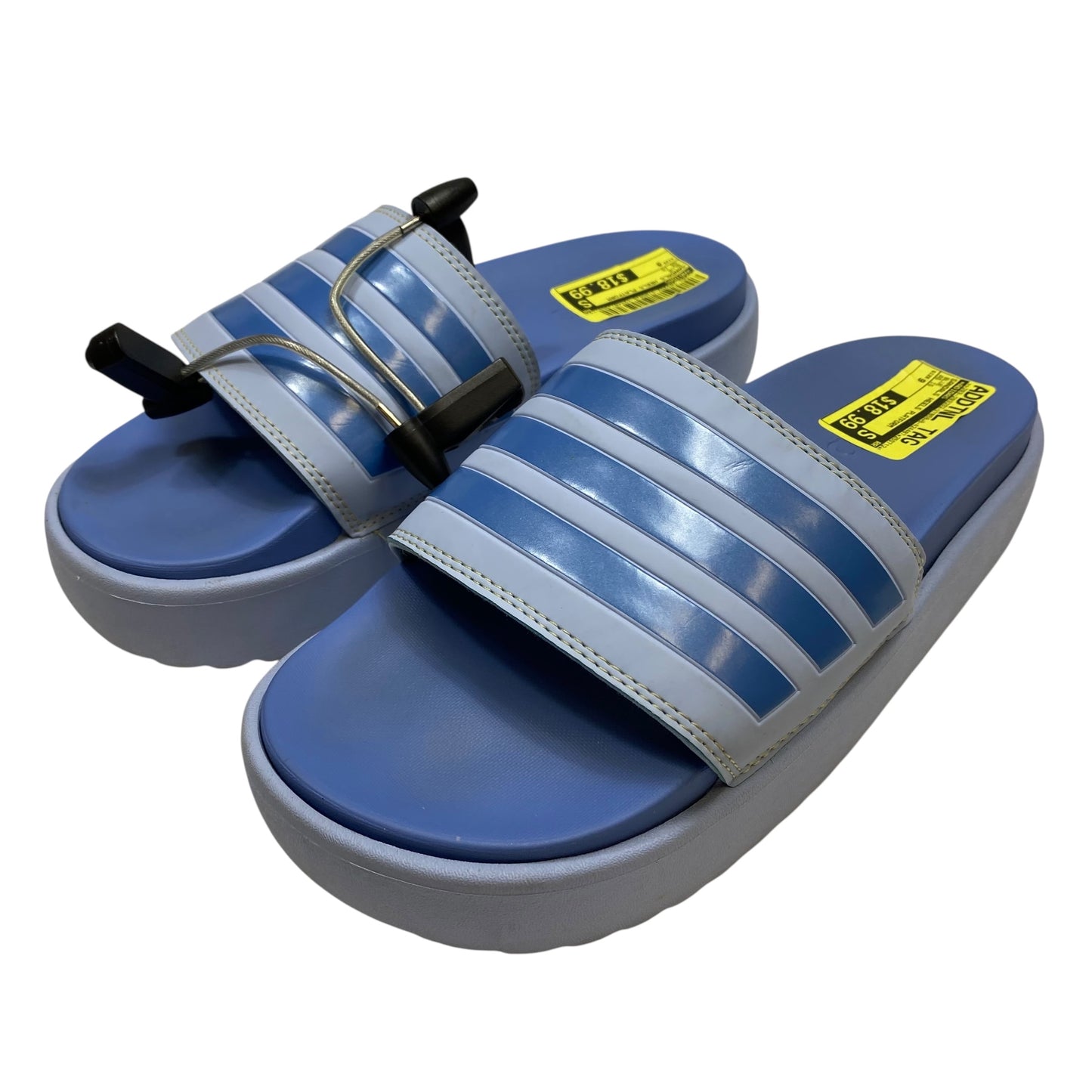 Sandals Heels Platform By Adidas In Blue, Size:9