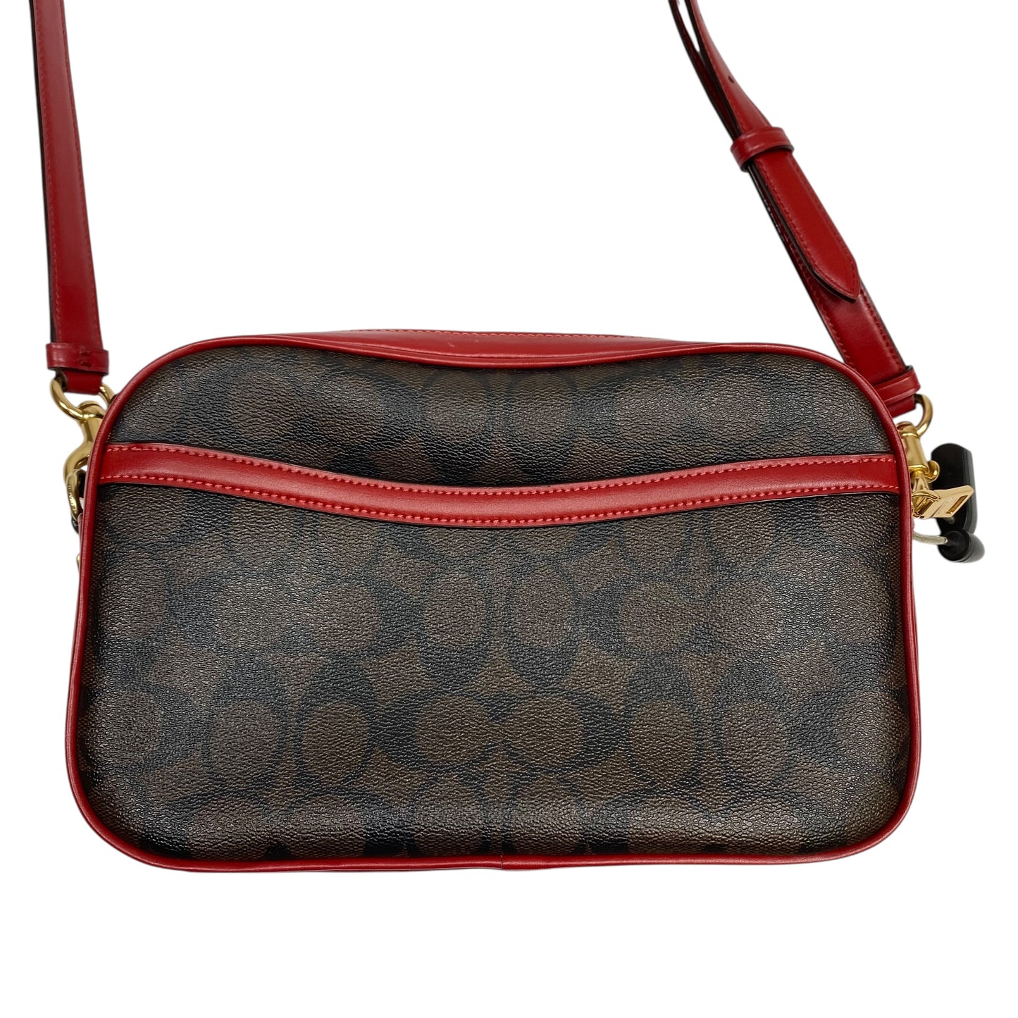 Crossbody Designer By Coach In Brown & Red, Size:Medium