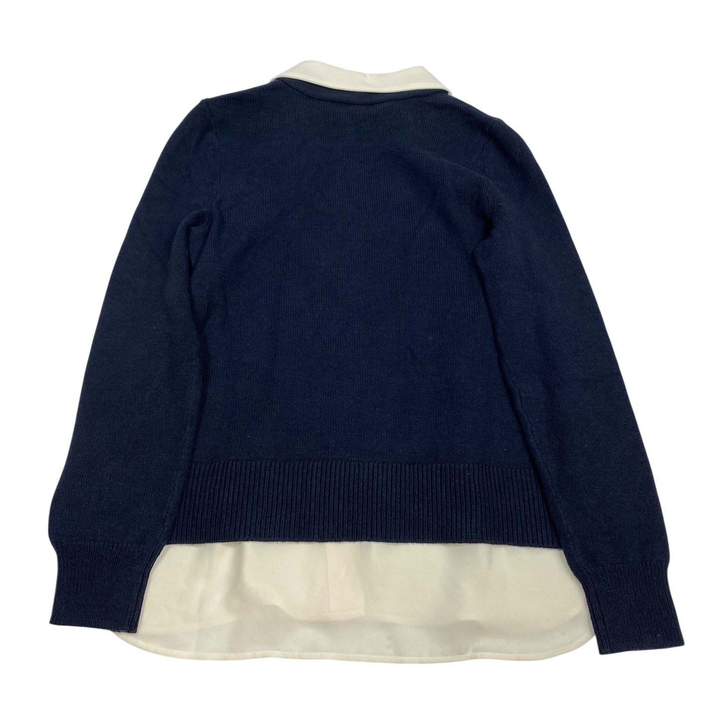 Sweater Cardigan By J. Jill In Blue & Cream, Size:S