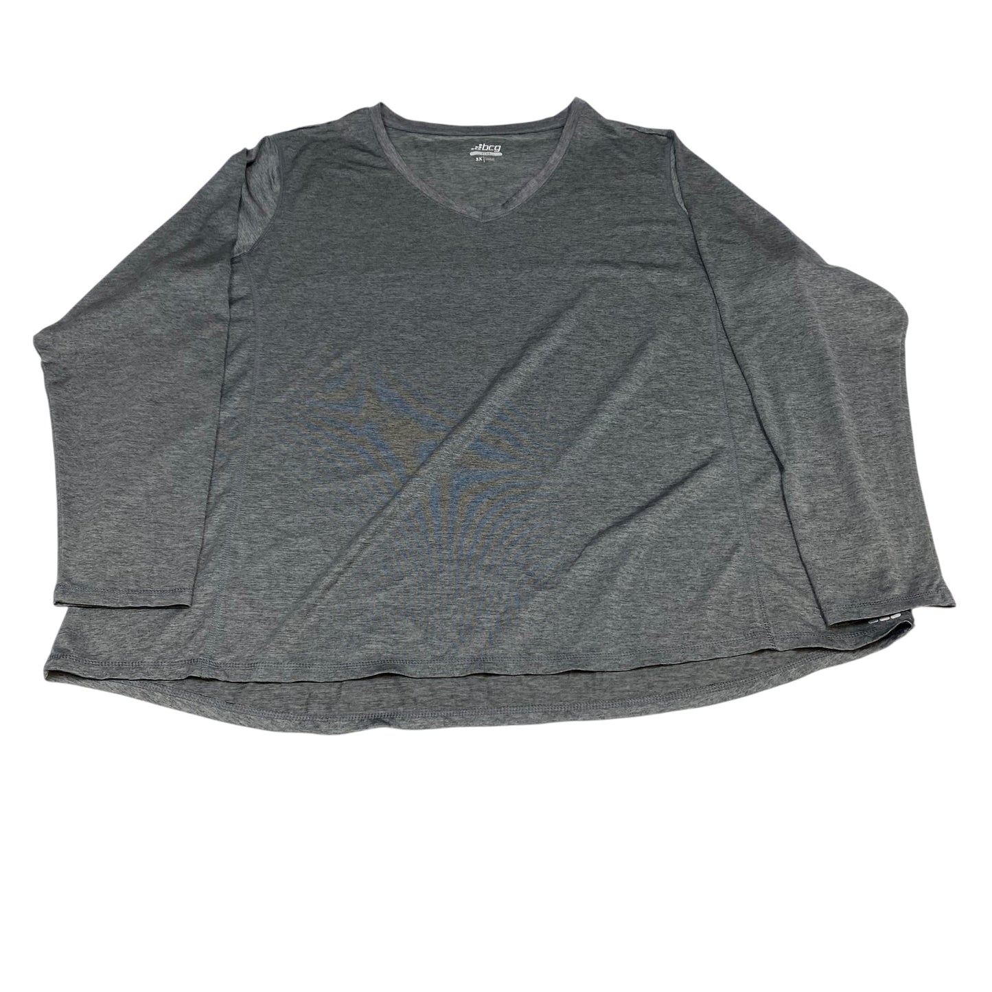 Athletic Top Ls Crewneck By Bcg In Grey, Size:3X