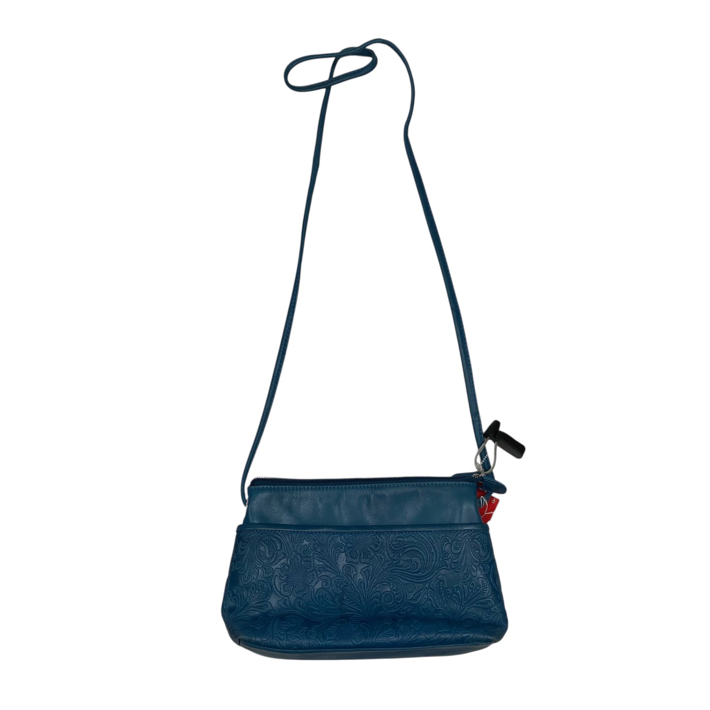 Crossbody Leather By Clothes Mentor In Blue, Size:Small