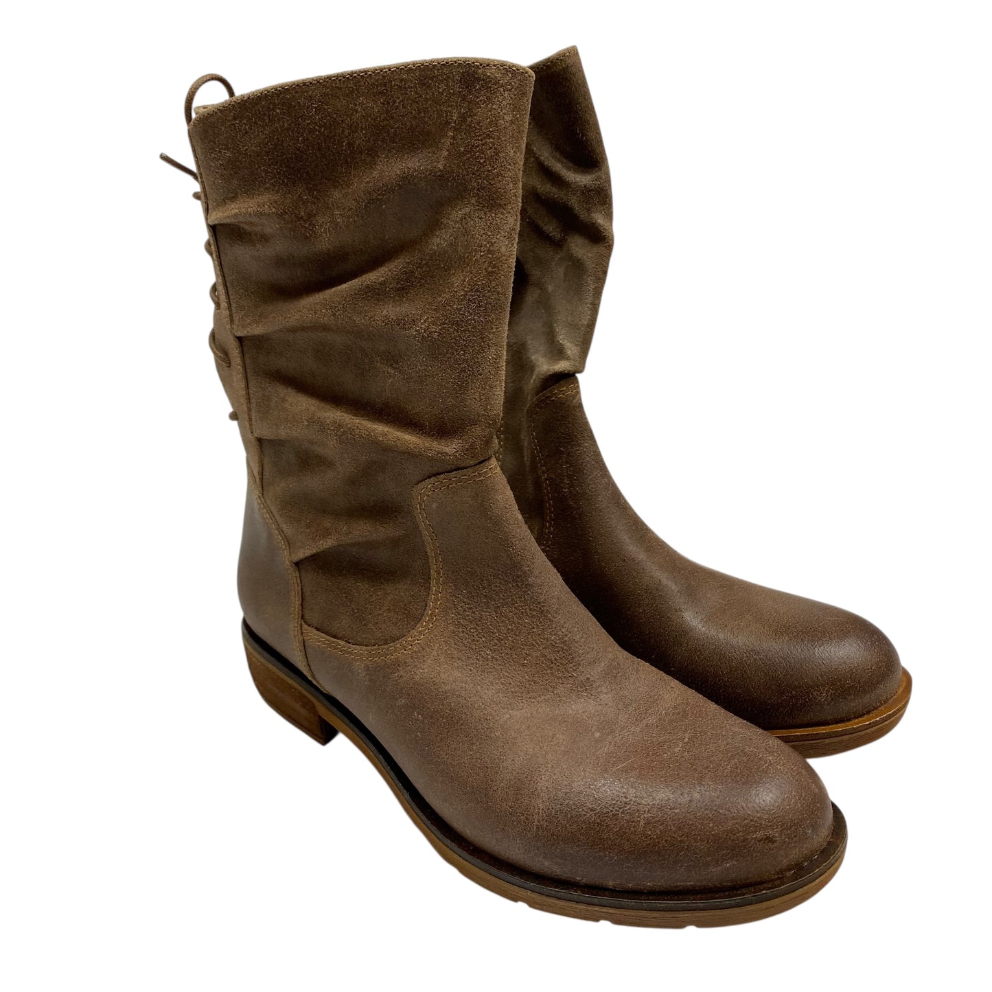 Boots Ankle Heels By Sofft In Brown, Size:8