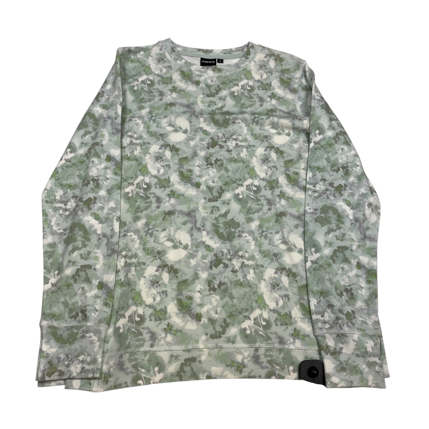 Athletic Top Ls Collar By Mono B In Green & White, Size:S