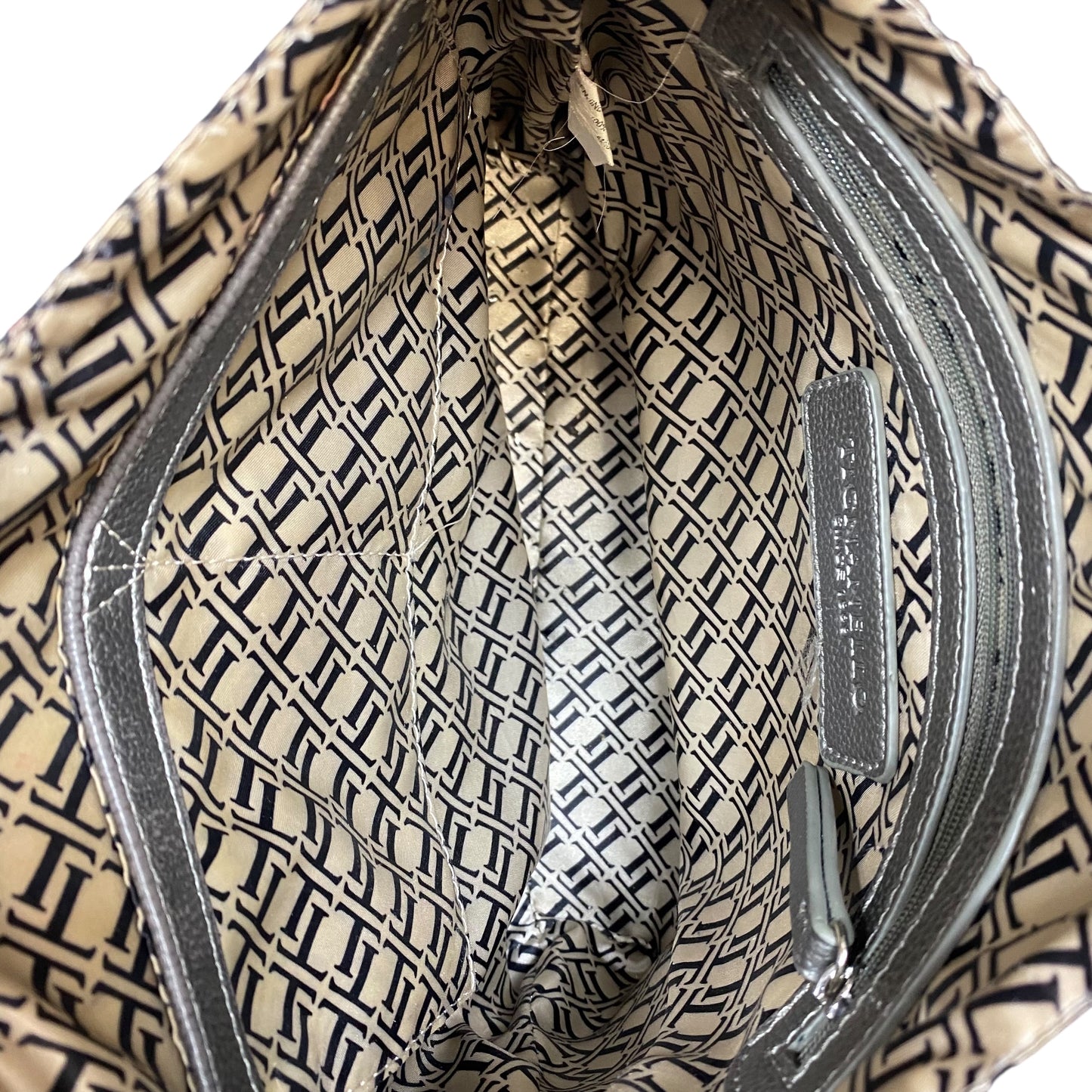 Crossbody Leather By Tignanello Purses In Silver, Size:Medium