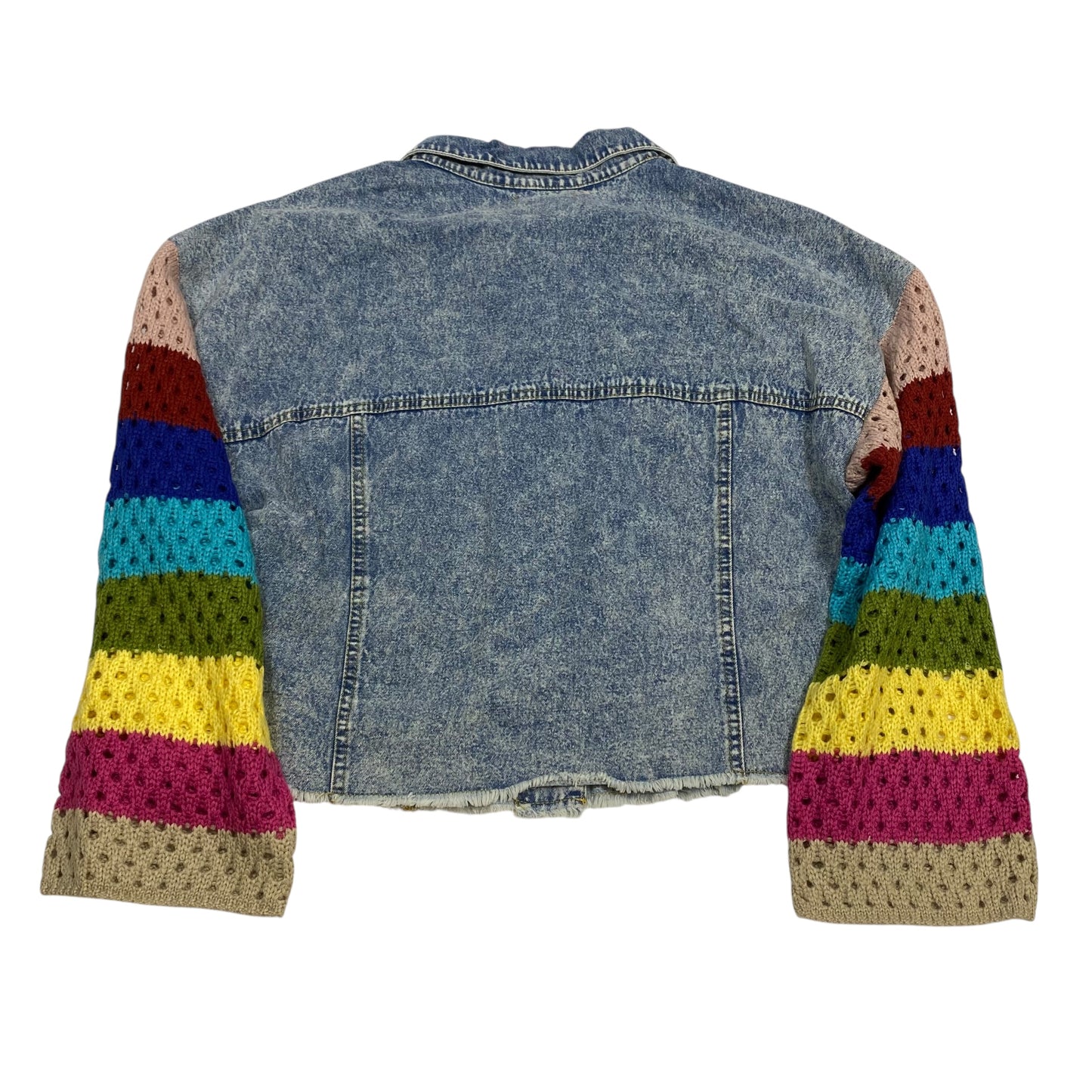 Jacket Denim By Elan In Blue Denim, Size:S