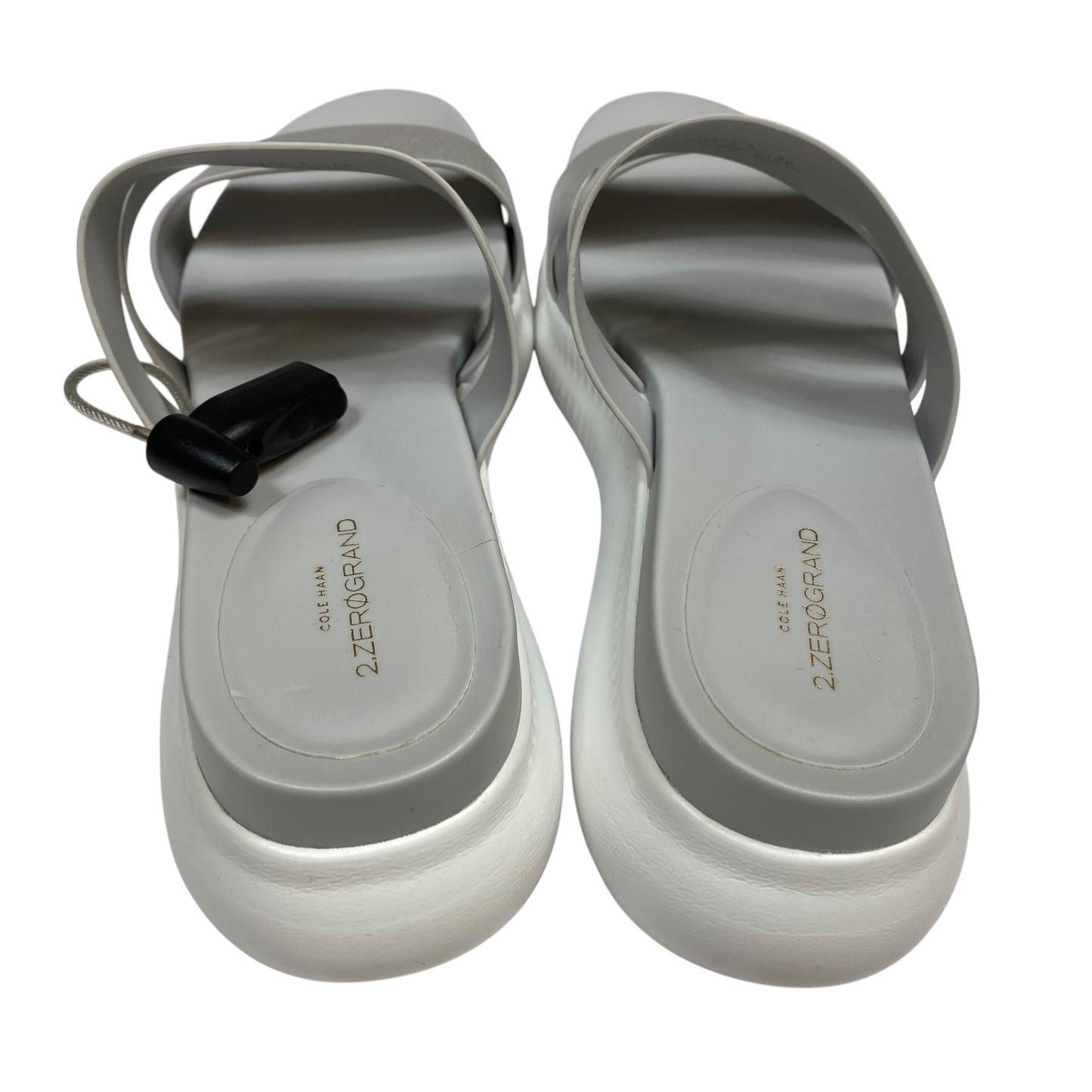Sandals Designer By Cole-Haan In Silver, Size:8