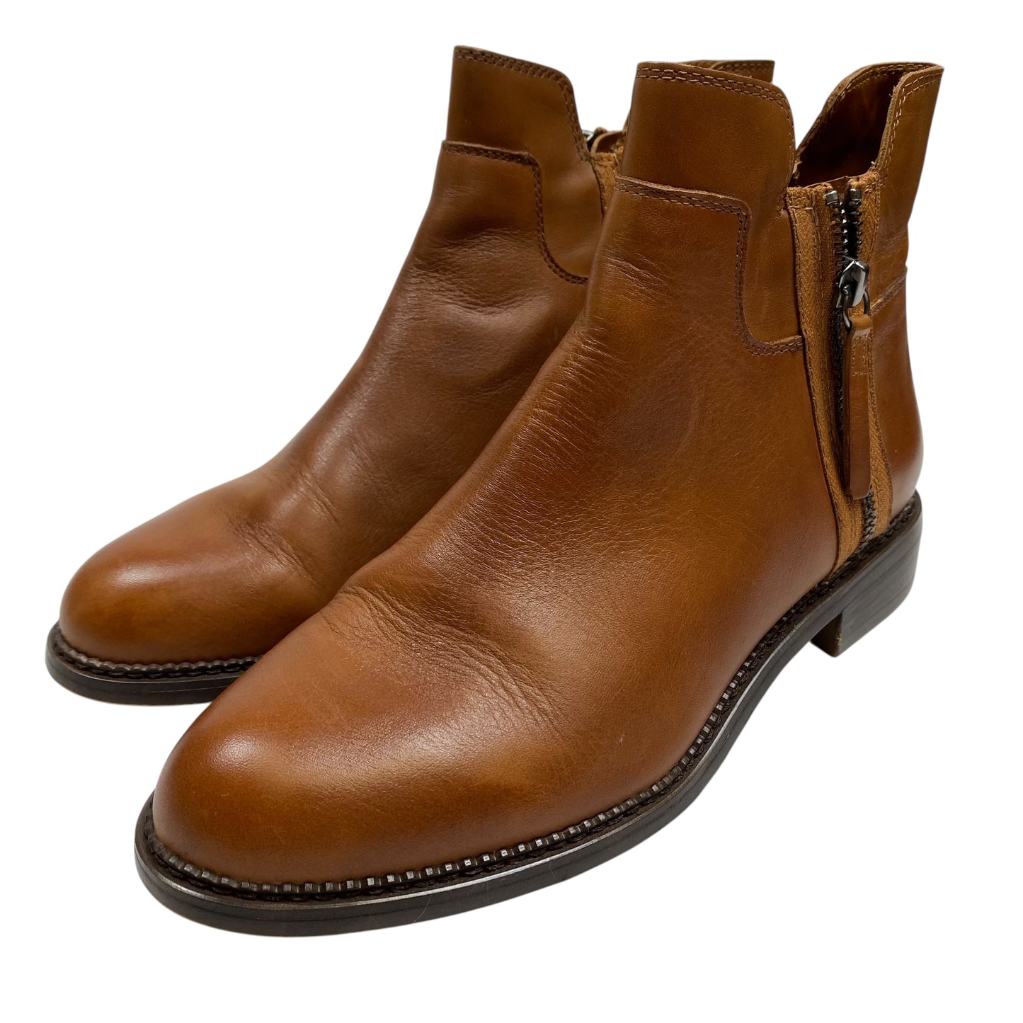 Boots Ankle Flats By Franco Sarto In Brown, Size:8.5