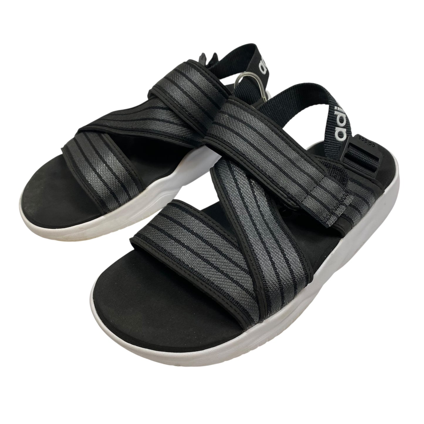 Sandals Sport By Adidas In Black & Grey, Size:7