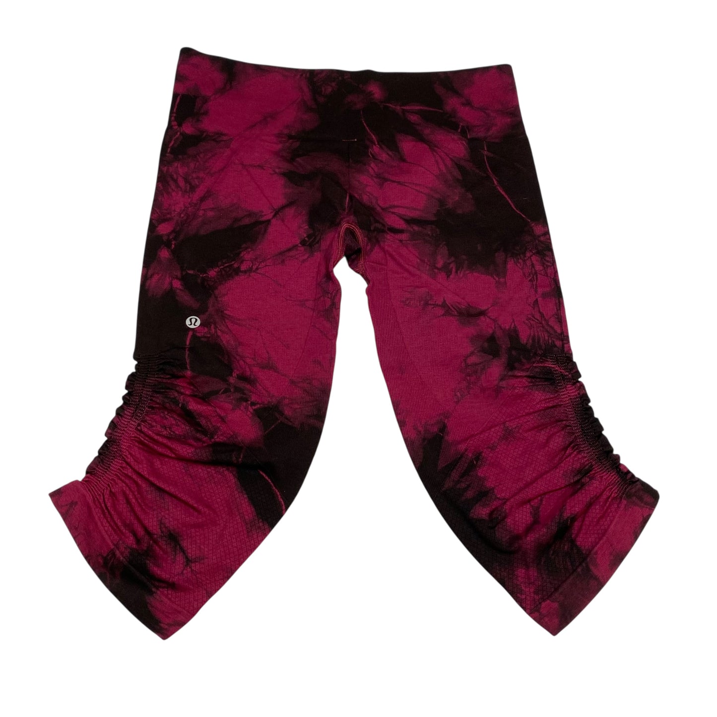 Athletic Leggings Capris Designer By Lululemon In Black & Red, Size:L