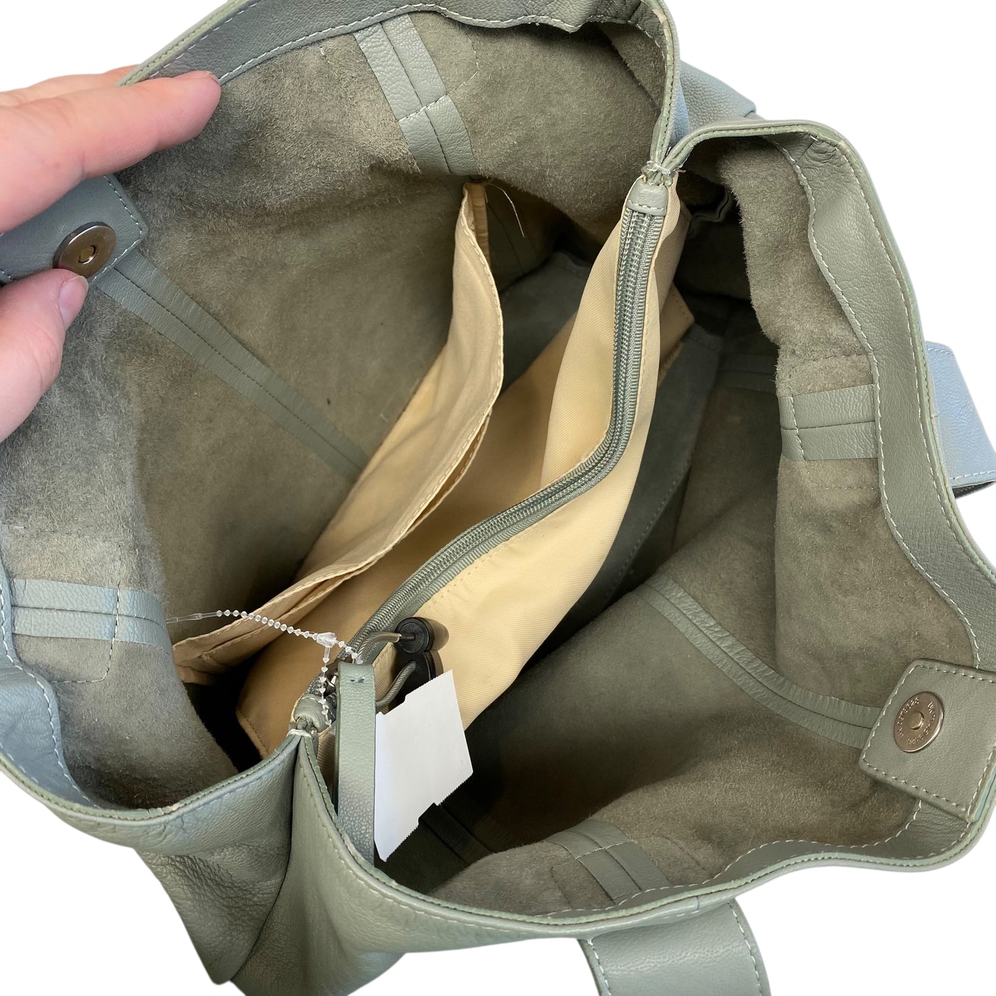 Handbag Leather By Lucky Brand In Green, Size:Medium