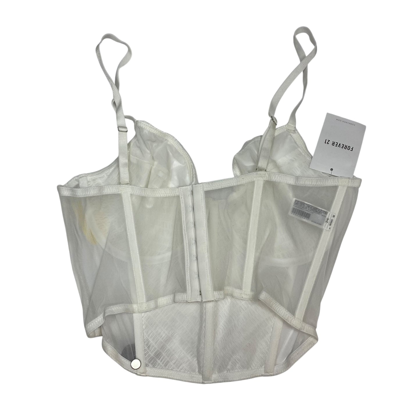 Top Sleeveless By Forever 21 In White, Size:Xl