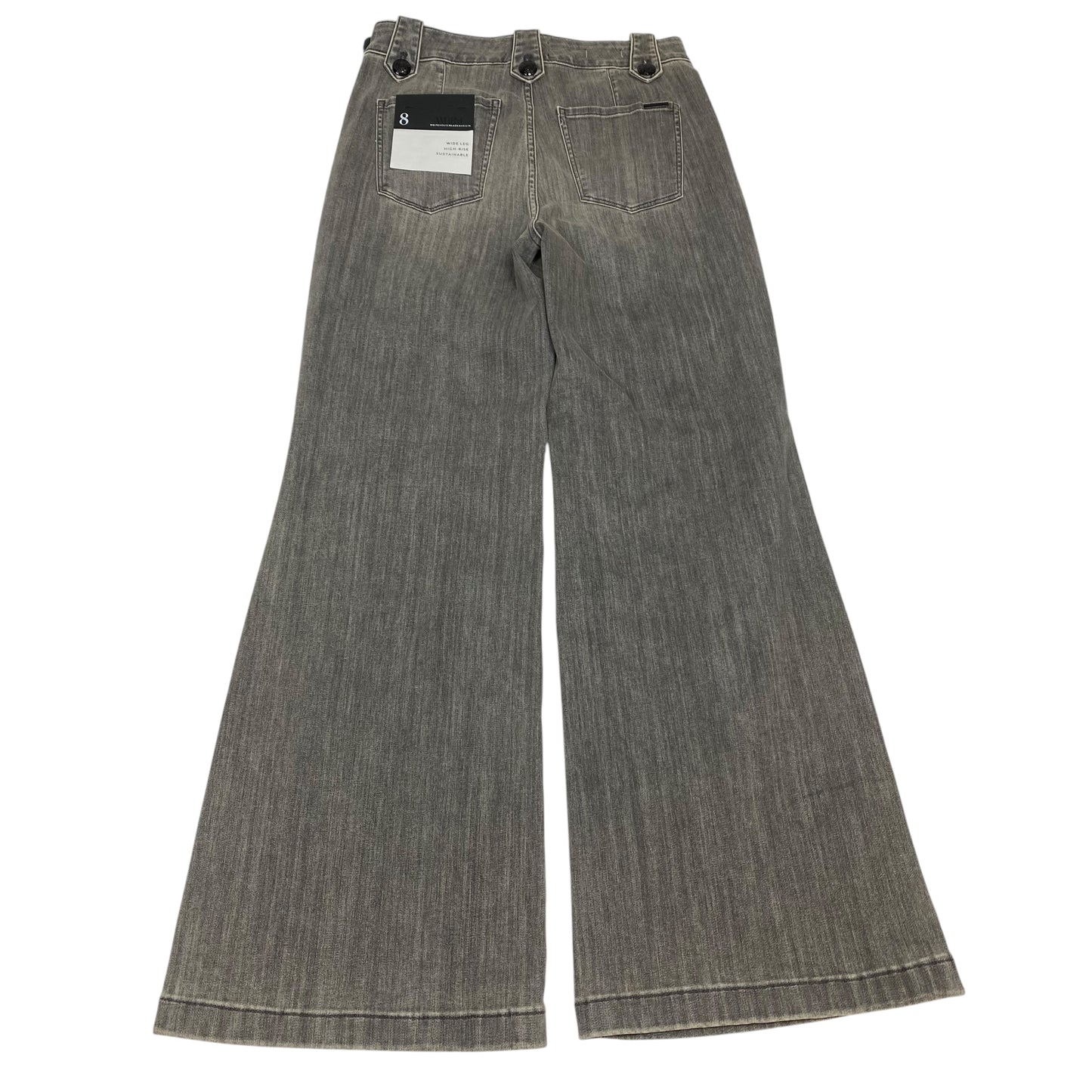 JEANS WIDE LEG by WHITE HOUSE BLACK MARKET in GREY DENIM, Size:8