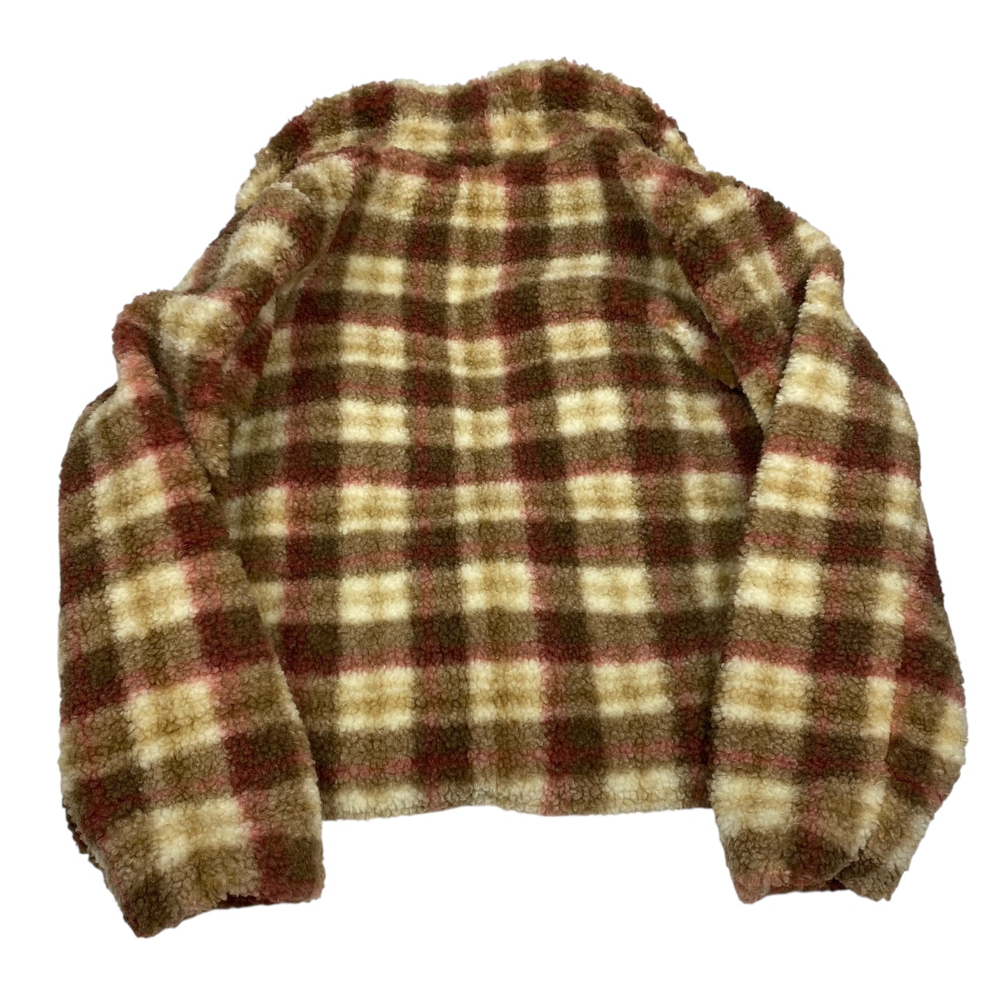Jacket Faux Fur & Sherpa By Avec Les Filles In Red & Tan, Size:L