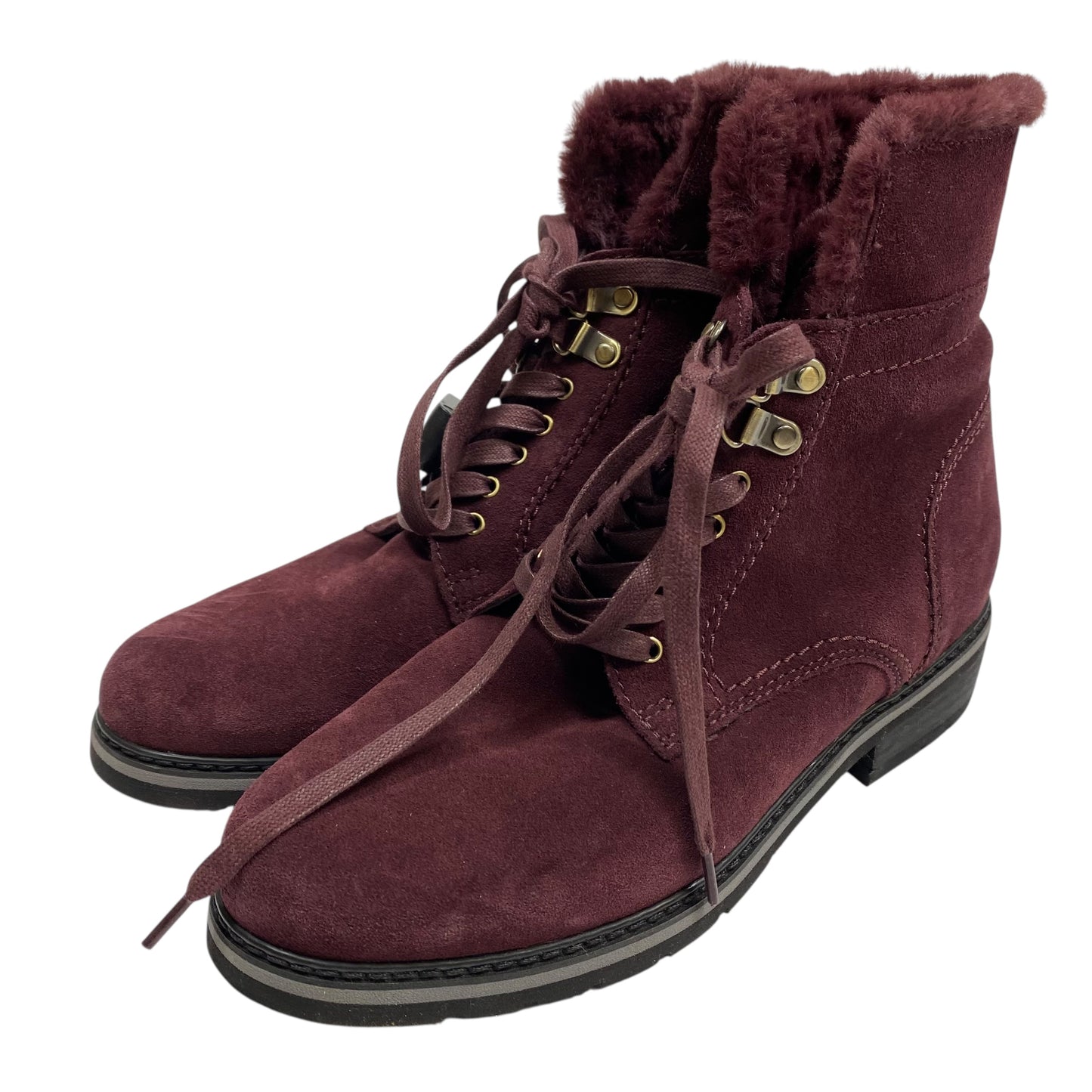 Boots Ankle Flats By Blondo In Maroon, Size:8.5