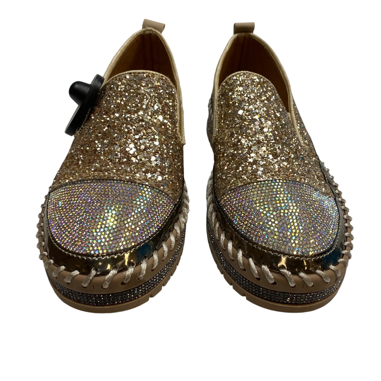 Shoes Flats By Cme In Gold, Size:8.5