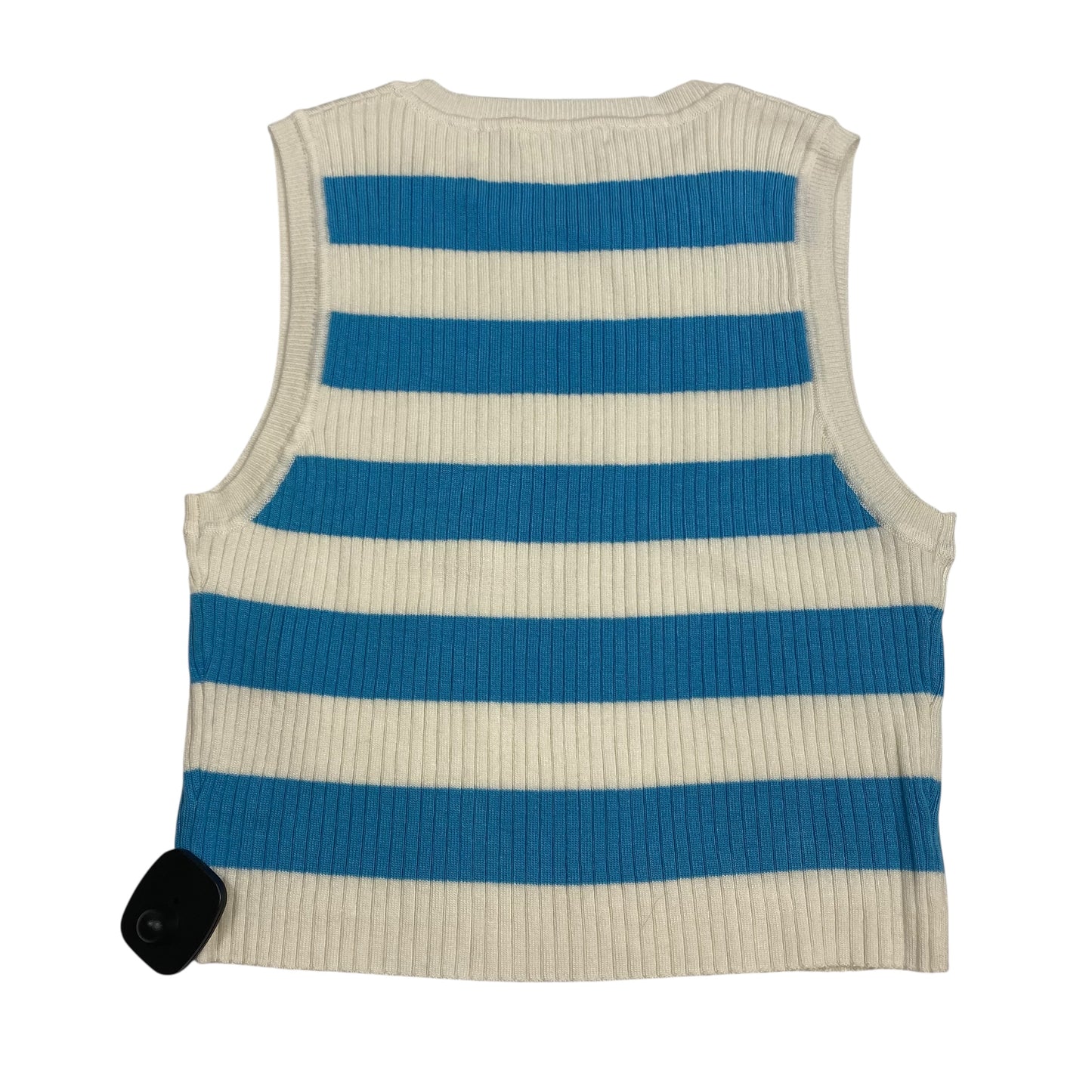 Top Sleeveless By Active Usa In Blue & Cream, Size:L